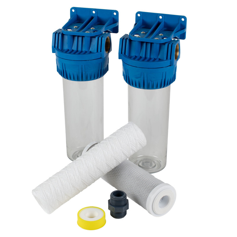 Filtre à eau de pluie DUO 1" – Filtre à eau double cartouche Filtre à eau de pluie DUO 1" – Filtre à eau double cartouche